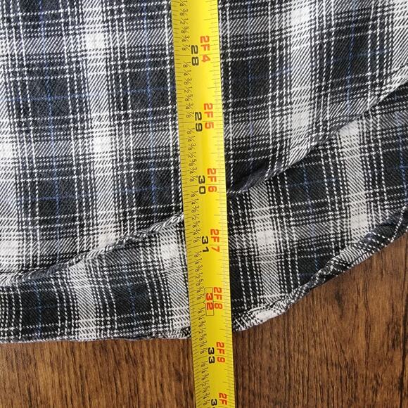 Levis Button Up Heavyweight Shirt Mens L Black White Plaid Rugged Workwear Ranch - Picture 8 of 10